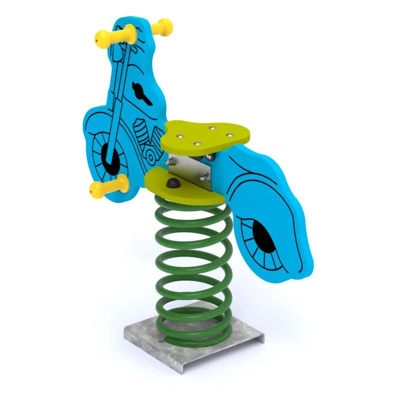 Jeu sur ressort Moto - 1 enfant