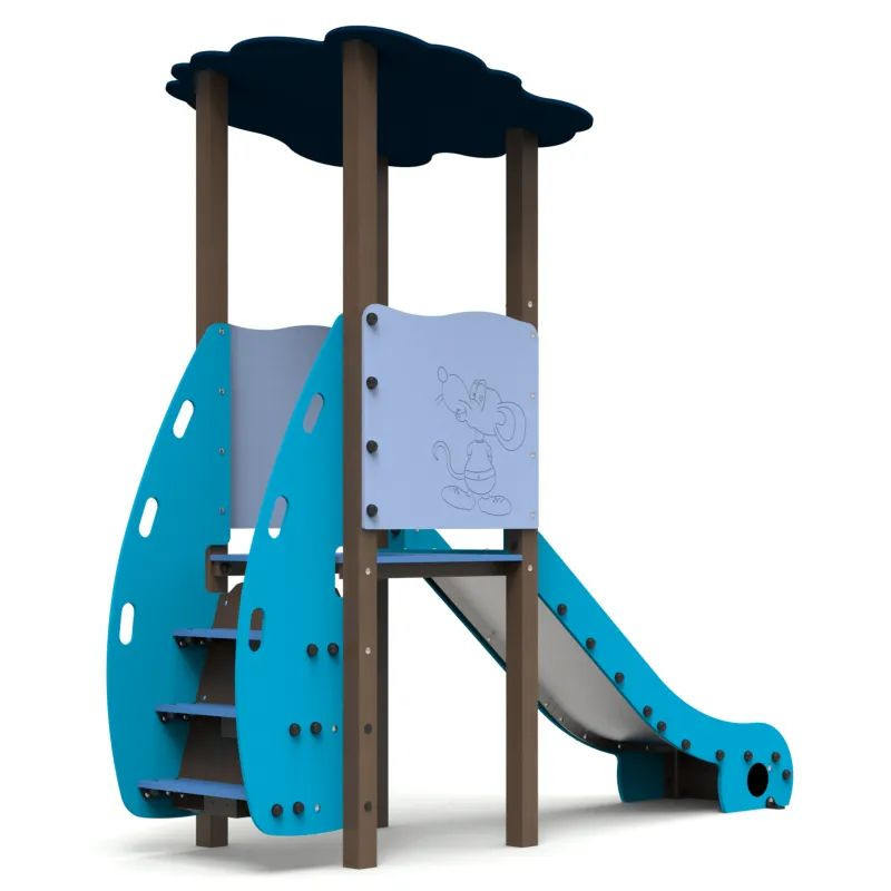 Jeu enfants tour de glisse éco-responsable pour collectivités