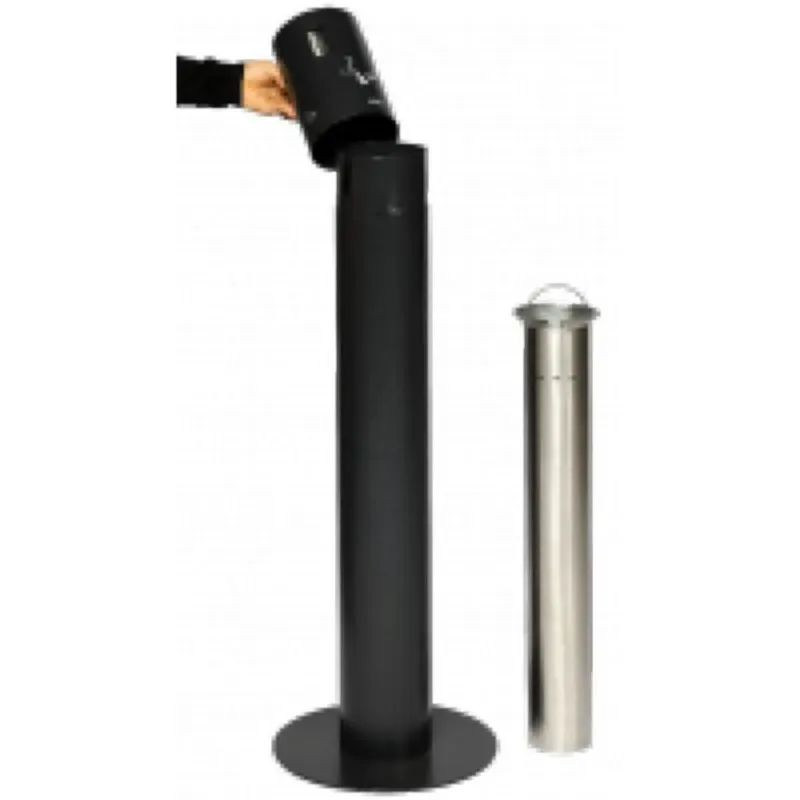 Cendrier sur pied tubulaire - 12 litres- Capacité 1500 mégots