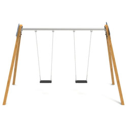 Balançoire en bois Yedra - 2 sièges plats