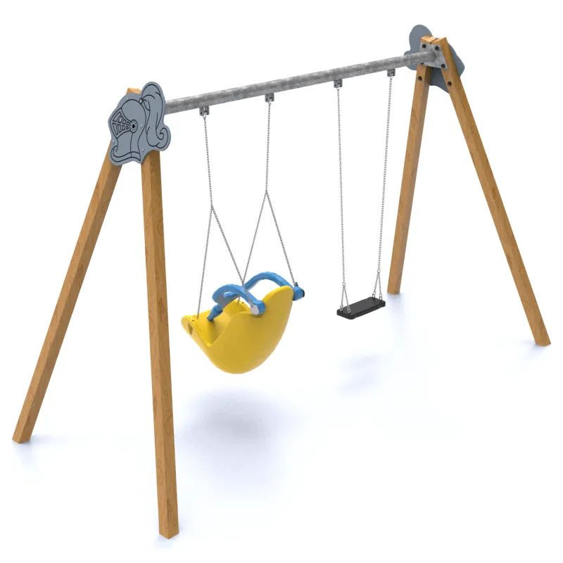 Balançoire bois 2 sièges inclusif et plat Manufacturas Deportivas