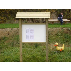 Panneau d'affichage extérieur avec toit + affichage PVC 96 x 96 cm