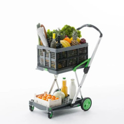 Chariot pliant Clax équipé d'une caisse pliable - 60 kg