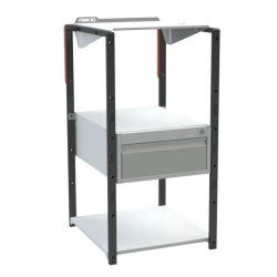 Pupitre d'atelier fixe à plan inclinable + 1 tiroir - 150 kg