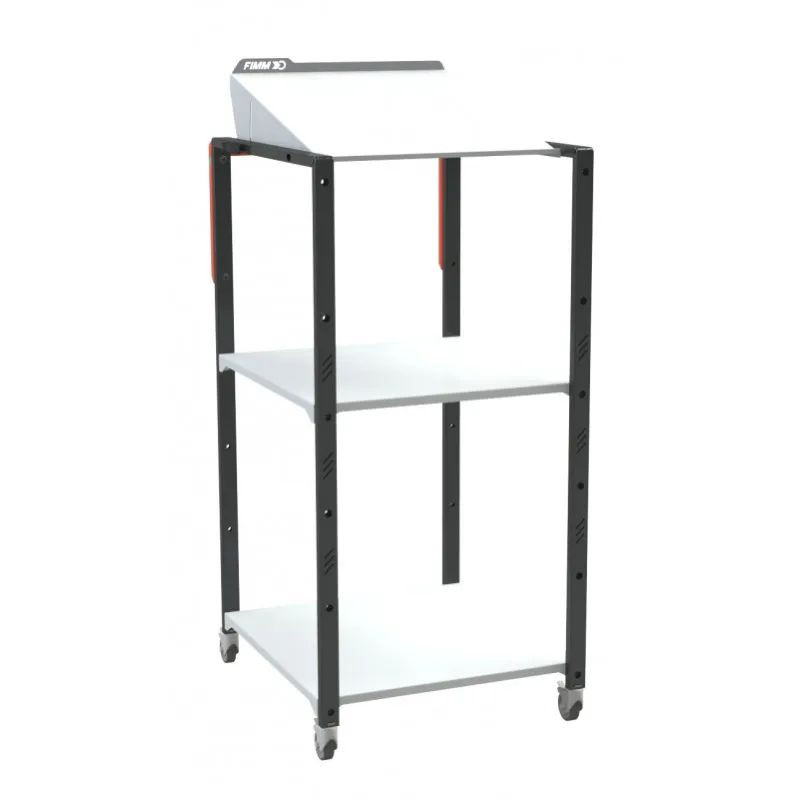 Pupitre atelier sur roulettes à plan inclinable 2 étagères - 150 kg