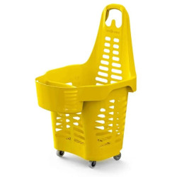 Panier libre service 55 L avec zone produits sensibles et roulettes