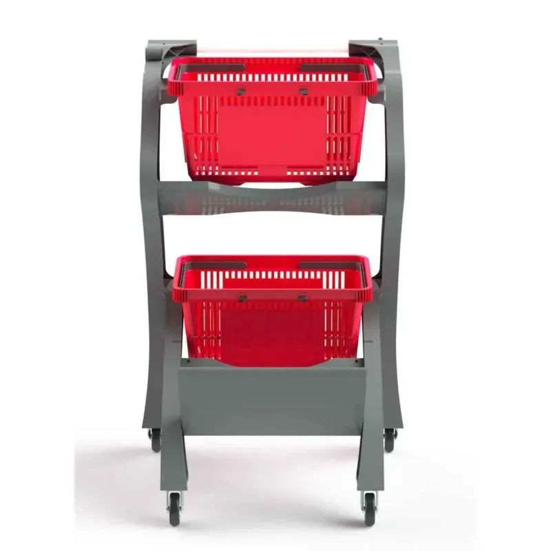 Chariot d'achat pour 2 paniers de courses 22L et 28 L