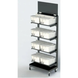 Mobilier sur roulettes pour distributeur de vrac 15 L 