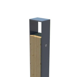 Potelet de voirie en bois Rustik et en acier peint