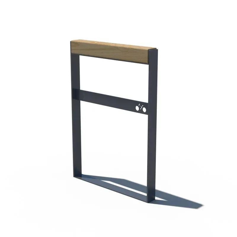 Appui vélo en bois et acier - 2 places