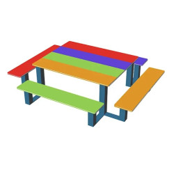 Table pique nique avec bancs pour maternelle et primaire
