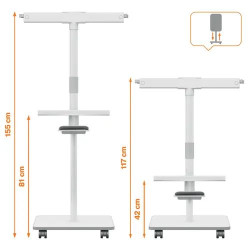 Chevalet mobile blanc magnétique