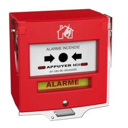 Déclencheur manuel rouge incendie filaire
