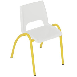 Chaise scolaire Ciel avec coque plastique et pieds acier