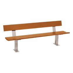 Banc en bois exotique et acier Pagode