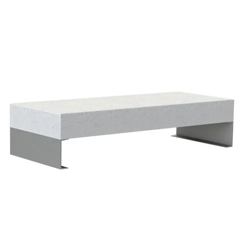Magourban Bloop banc en béton droit avec pieds acier