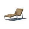 Chaise longue 1 ou 2 places d'extérieur en bois et en acier - Rustik