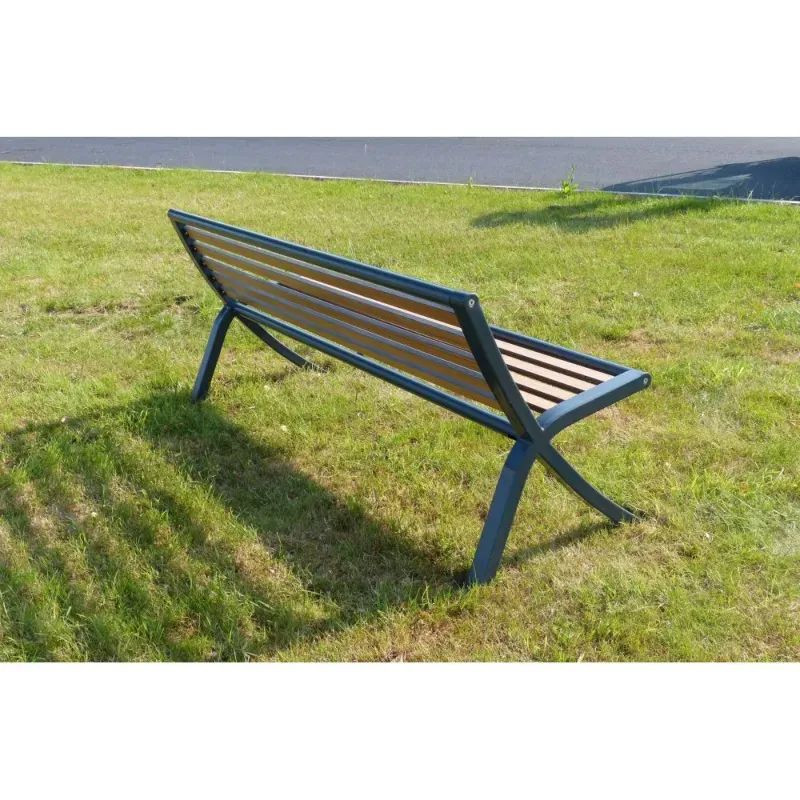 Banc urbain en compact stratifié et pied acier - Bordeaux