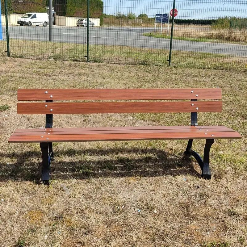 Banc en stratifié bois et métal Tradition pour jardin public