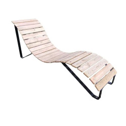 Transat personnalisable avec logo en bois de pin et métal