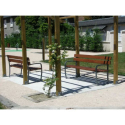 Banc Confidence avec ou sans accoudoirs - Pieds acier et lames bois