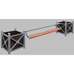 Banc Jardi-Banc à fixer entre 2 jardinières Serem