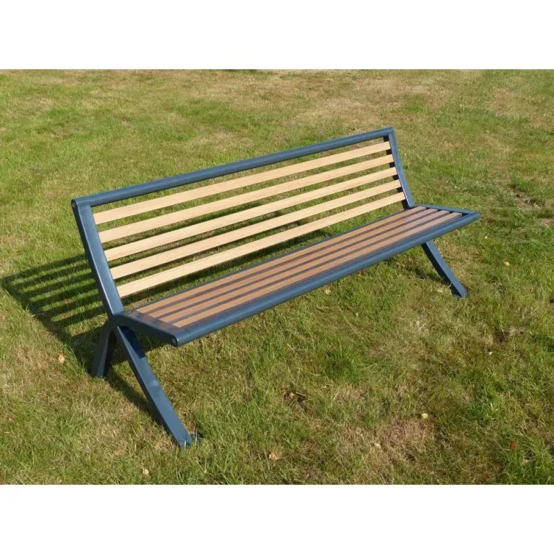 Banc urbain en compact stratifié et pied acier - Bordeaux