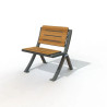 Chaise extérieur en compact stratifié Teck et pied acier - Bergerac