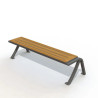 Banquette de ville en compact stratifié Teck et pied acier - Bergerac