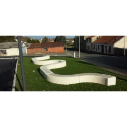 Banquette en béton préfabriqué rectangulaire courbée - Cestas