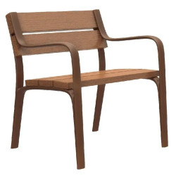 Chaise Benito Citizen UM301S en métal et lattes en bois exotique