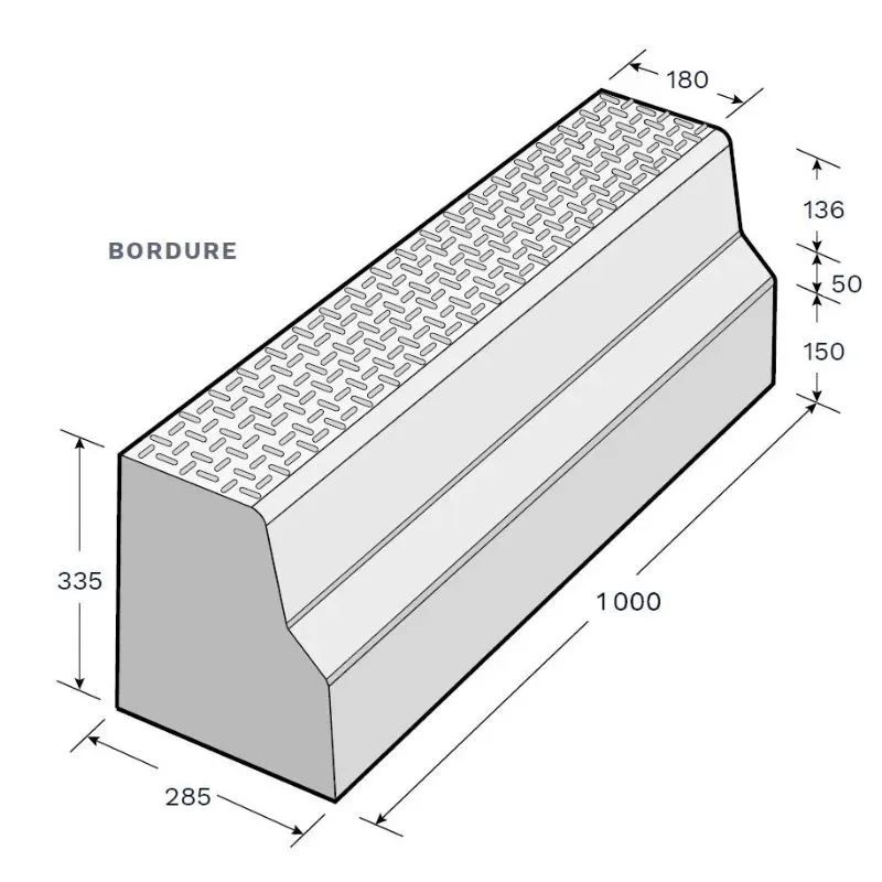 Bordure béton pour quai de bus