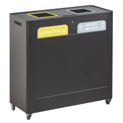 Meuble de tri sélectif sur roues 2 ou 3 flux Rossignol Trimouv
