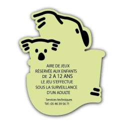 Panneau réglementaire pour aire de jeux personnalisable