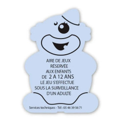 Panneau personnalisable réglementaire pour aire de jeux