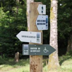 Panneau avec flèche d'orientation imprimée sur compact stratifié