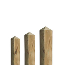 Poteau rond chanfreiné ou carré pointe diamant en bois