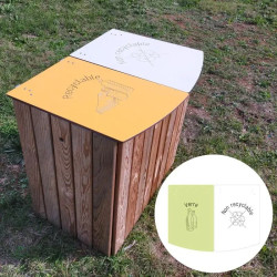 Poubelle tri sélectif 2 ou 3 flux en bois - Poitevine