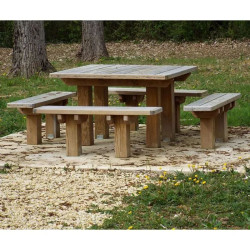 Table pique nique carré en bois de pin Access