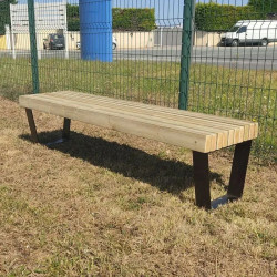 Banquette pour espace public design City en métal et bois