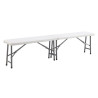 Pack 2 bancs renforcés pliants en PEHD 183 cm - Double pied central
