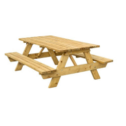 Table pique nique avec angles arrondies en pin épaisseur 45 mm