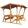 Table pique nique avec toit en bois de pin - Canopée