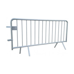 Barrière de police 2m ou 2.50m en acier galvanisé - Lot de 5
