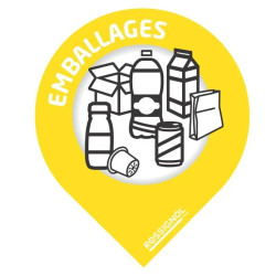 Stickers tri forme goutte ou languette pour poubelle Rossignol