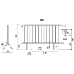 Barrière police 14 barreaux