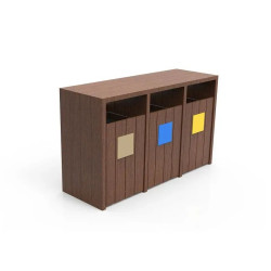 Poubelle Picco de tri sélectif en polymère recyclé 2 ou 3 bacs