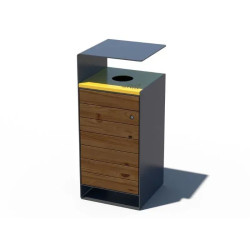 Poubelle urbaine 80 litres en bois et galva - Selekt