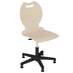 Siège scolaire Hola en bois et pied plastique - hauteur réglable