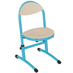 Chaise écolier Hélia hauteur réglable en bois et acier
